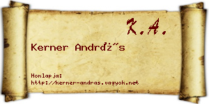 Kerner András névjegykártya