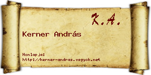 Kerner András névjegykártya